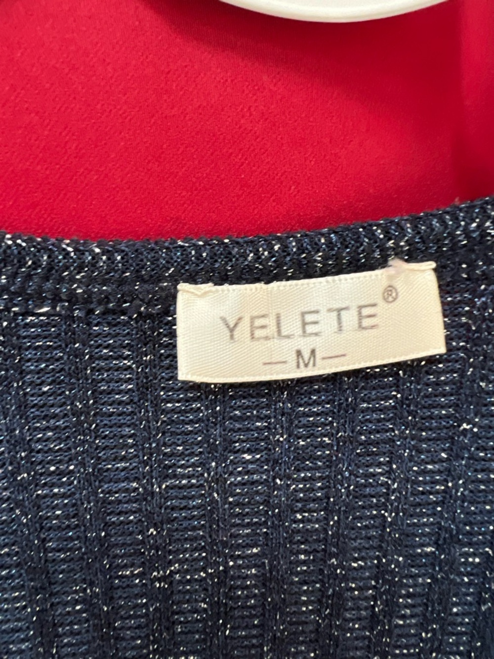Yelete Navy Sparkle Long Open-Front Cardigan - Picture 4 of 4